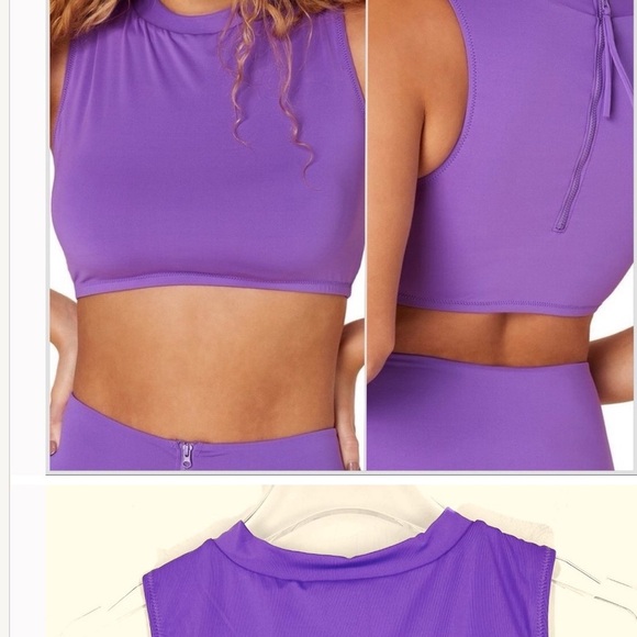 Andie Swim The Venice High Neck Top Violet M - Picture 1 of 6